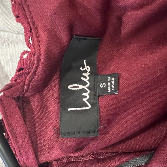 Lulu's Burgundy Lace Maxi Dress - Picture 2 of 5